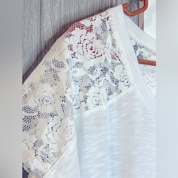 B3.07 NWT Paper + Tee Lace Heathered Blouse Plus Size 1X - Picture 4 of 6